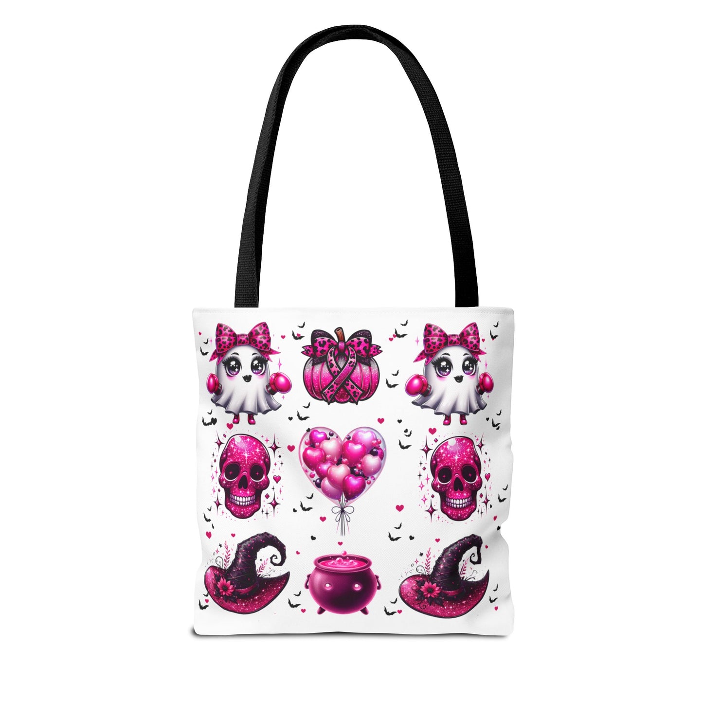 Pink Halloween & Witchy Ribbon | Double-sided Tote Bag