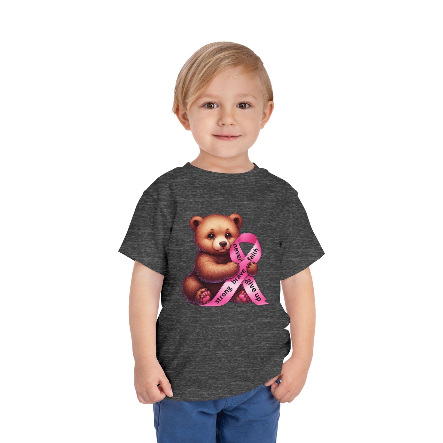 Brave Little Fighter - Pink Ribbon Kids T-Shirt