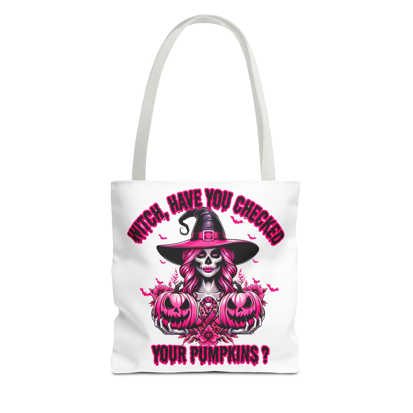 Pink Halloween & Witchy Ribbon | Double-sided Tote Bag