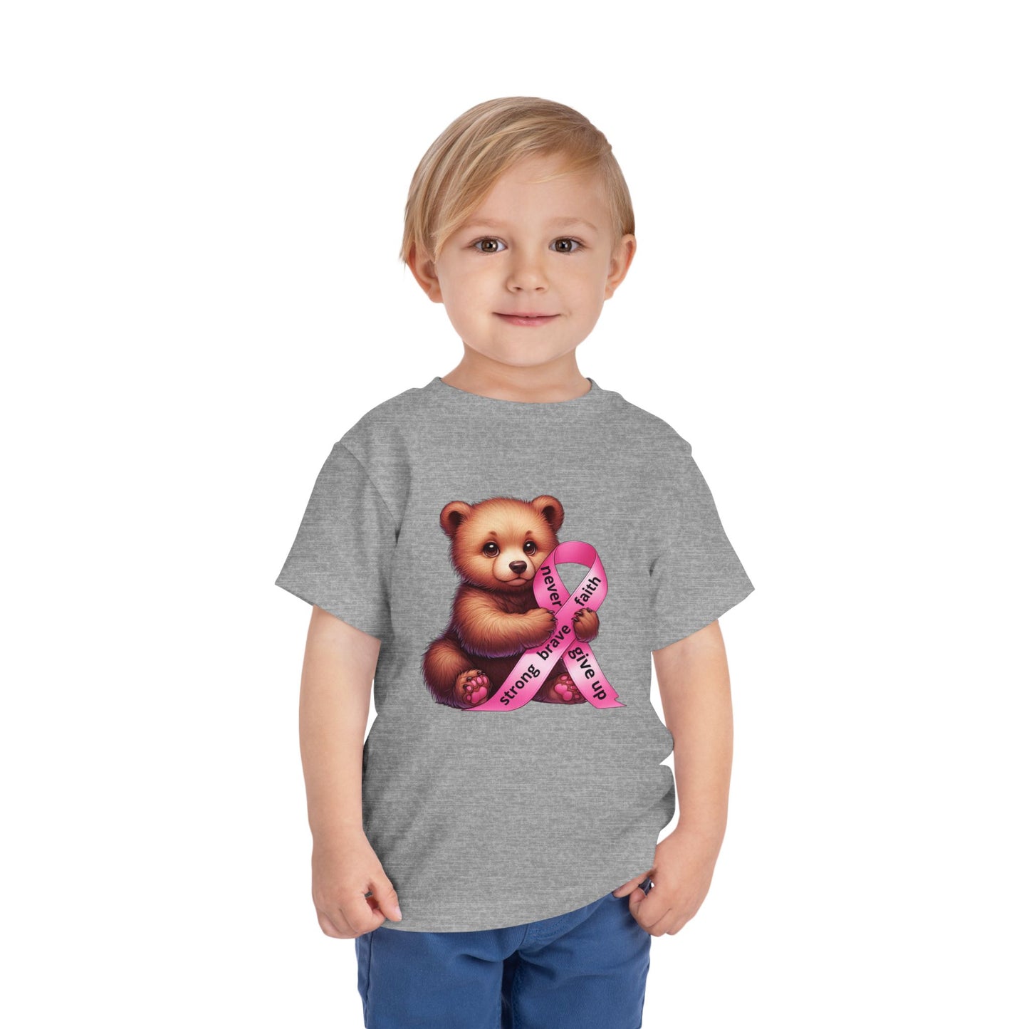 Brave Little Fighter - Pink Ribbon Kids T-Shirt