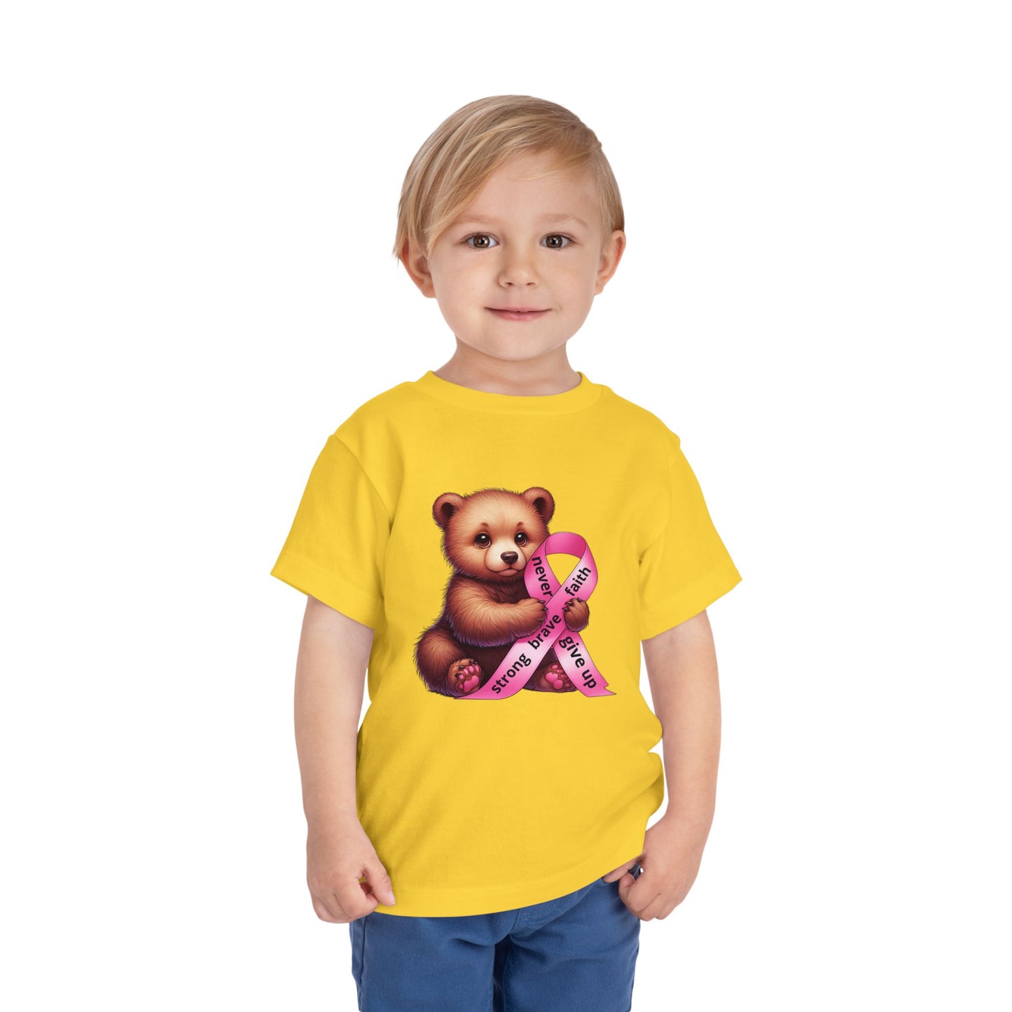 Brave Little Fighter - Pink Ribbon Kids T-Shirt