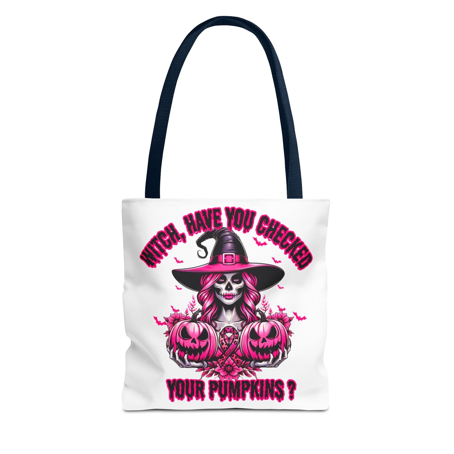 Pink Halloween & Witchy Ribbon | Double-sided Tote Bag