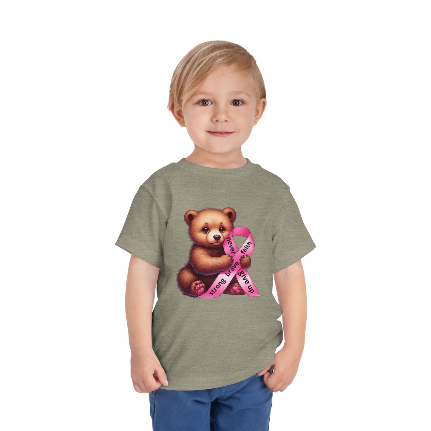 Brave Little Fighter - Pink Ribbon Kids T-Shirt