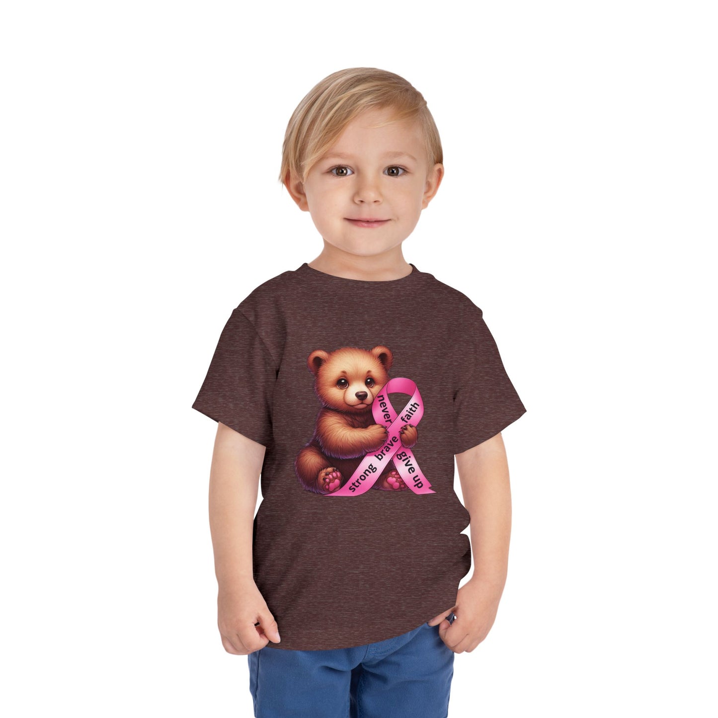 Brave Little Fighter - Pink Ribbon Kids T-Shirt