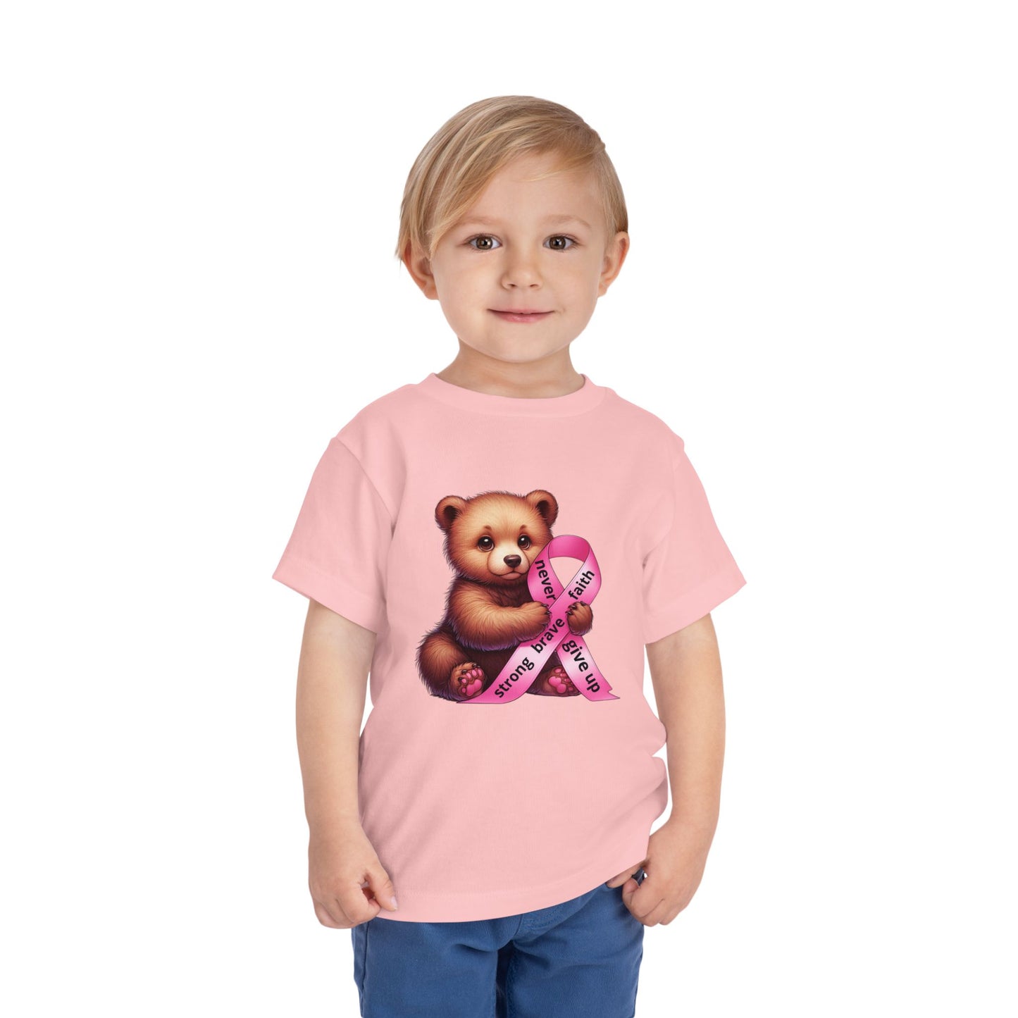 Brave Little Fighter - Pink Ribbon Kids T-Shirt