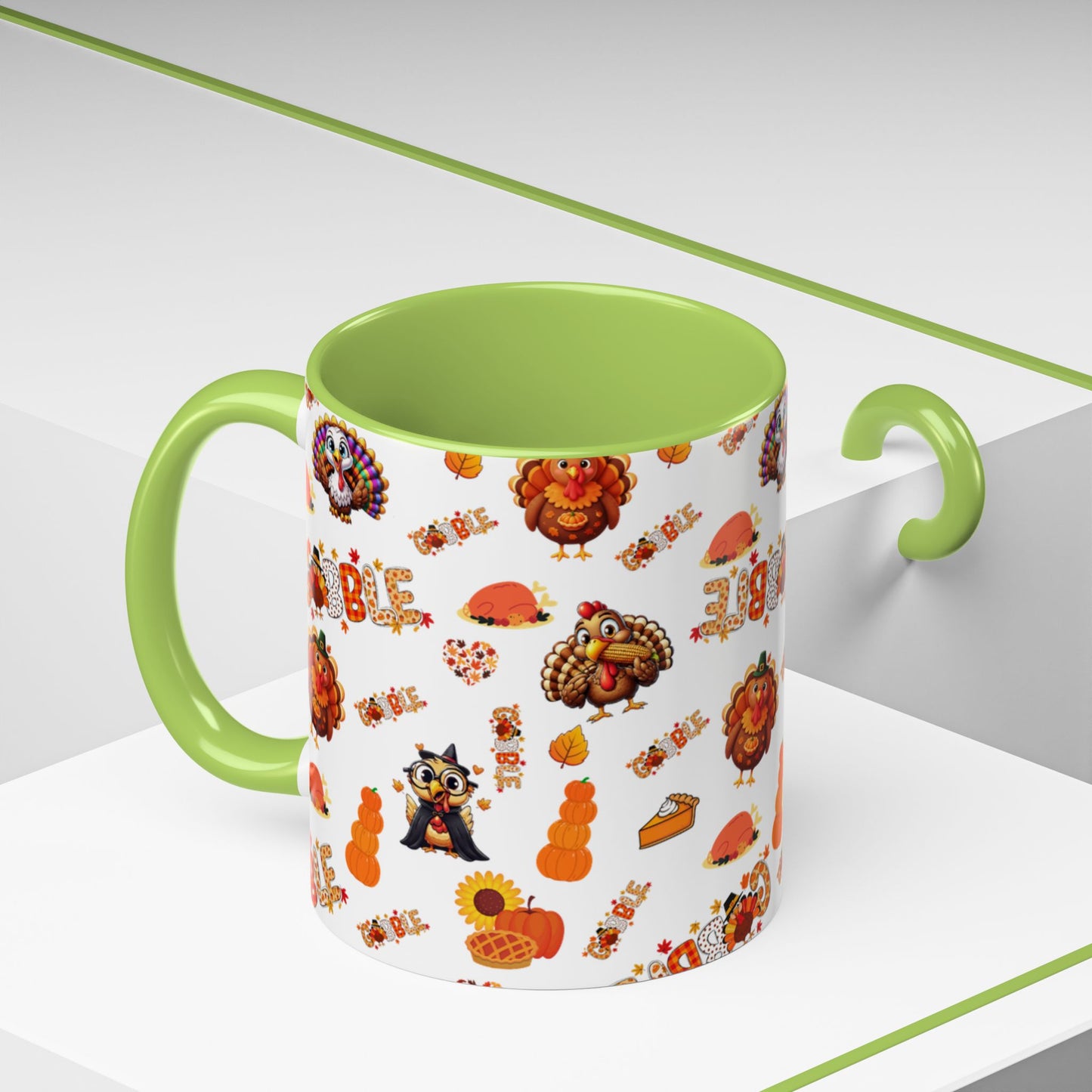 Thanksgiving Ceramic Mug ( 11 oz ) – Gobble Turkey Fall Coffee Cup | Hope & Agoua™