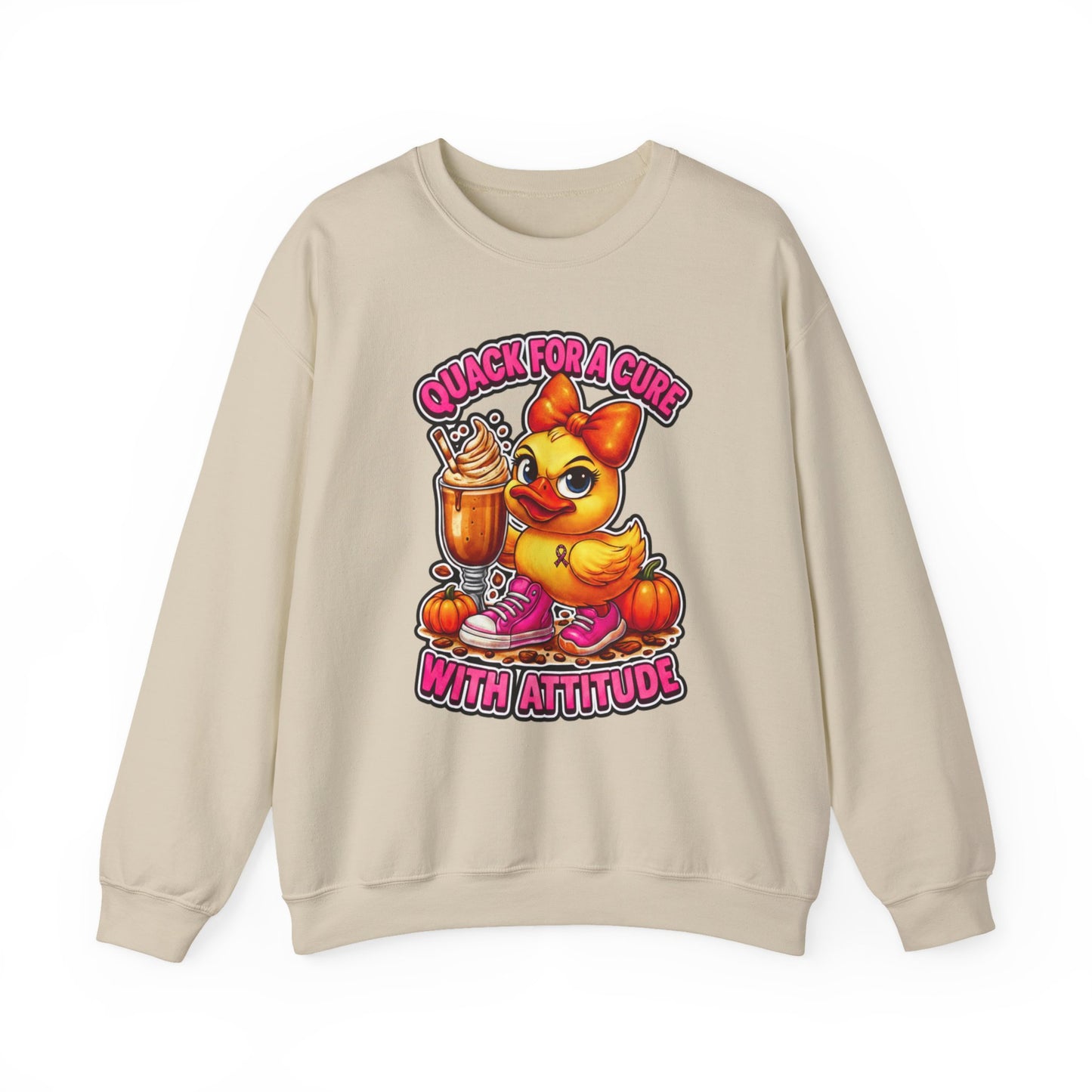 Quack for a Cure – Cute Duck Pink October Unisex Sweatshirt