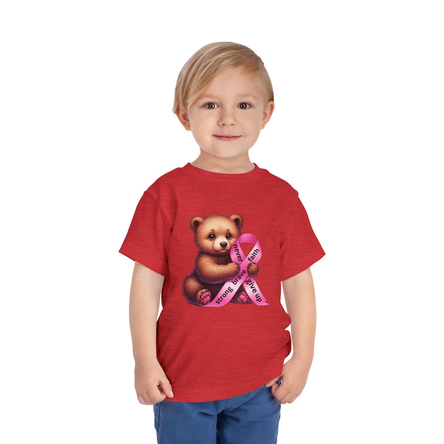 Brave Little Fighter - Pink Ribbon Kids T-Shirt