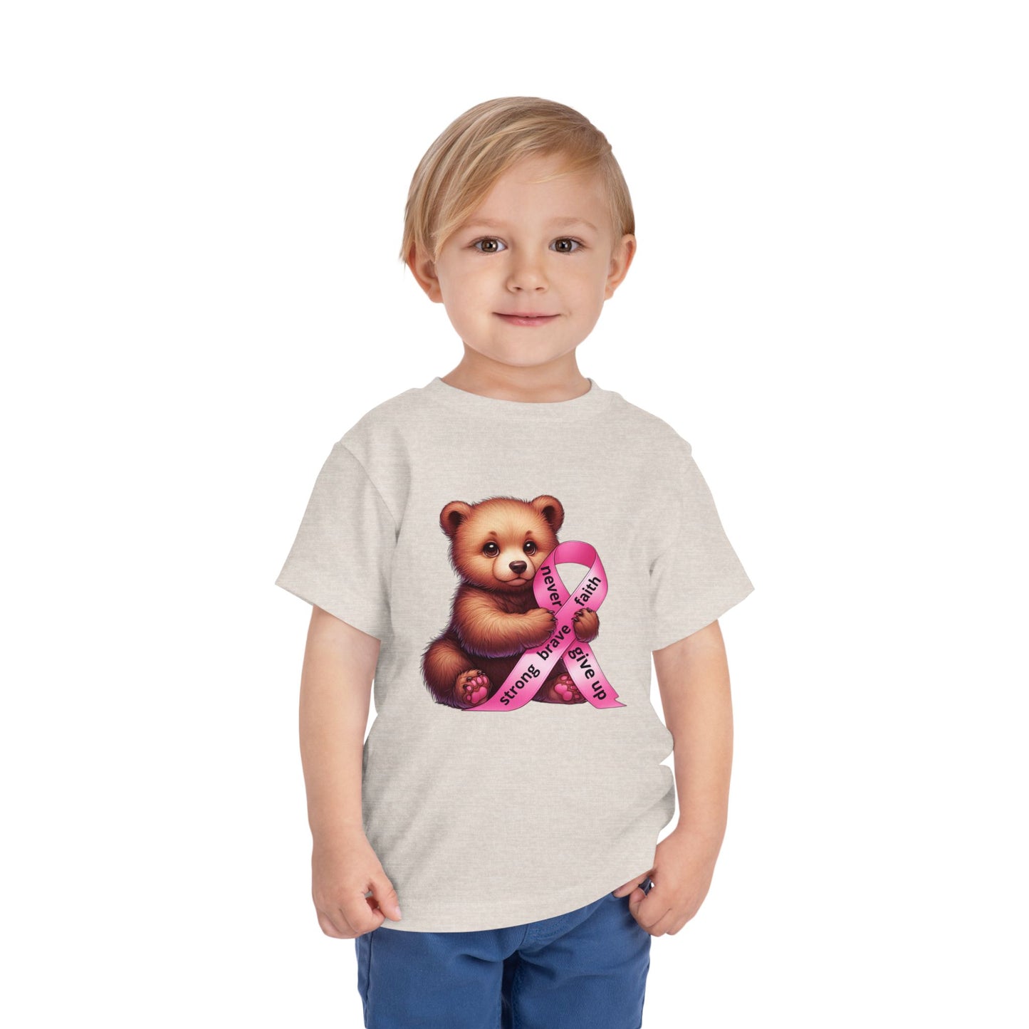 Brave Little Fighter - Pink Ribbon Kids T-Shirt