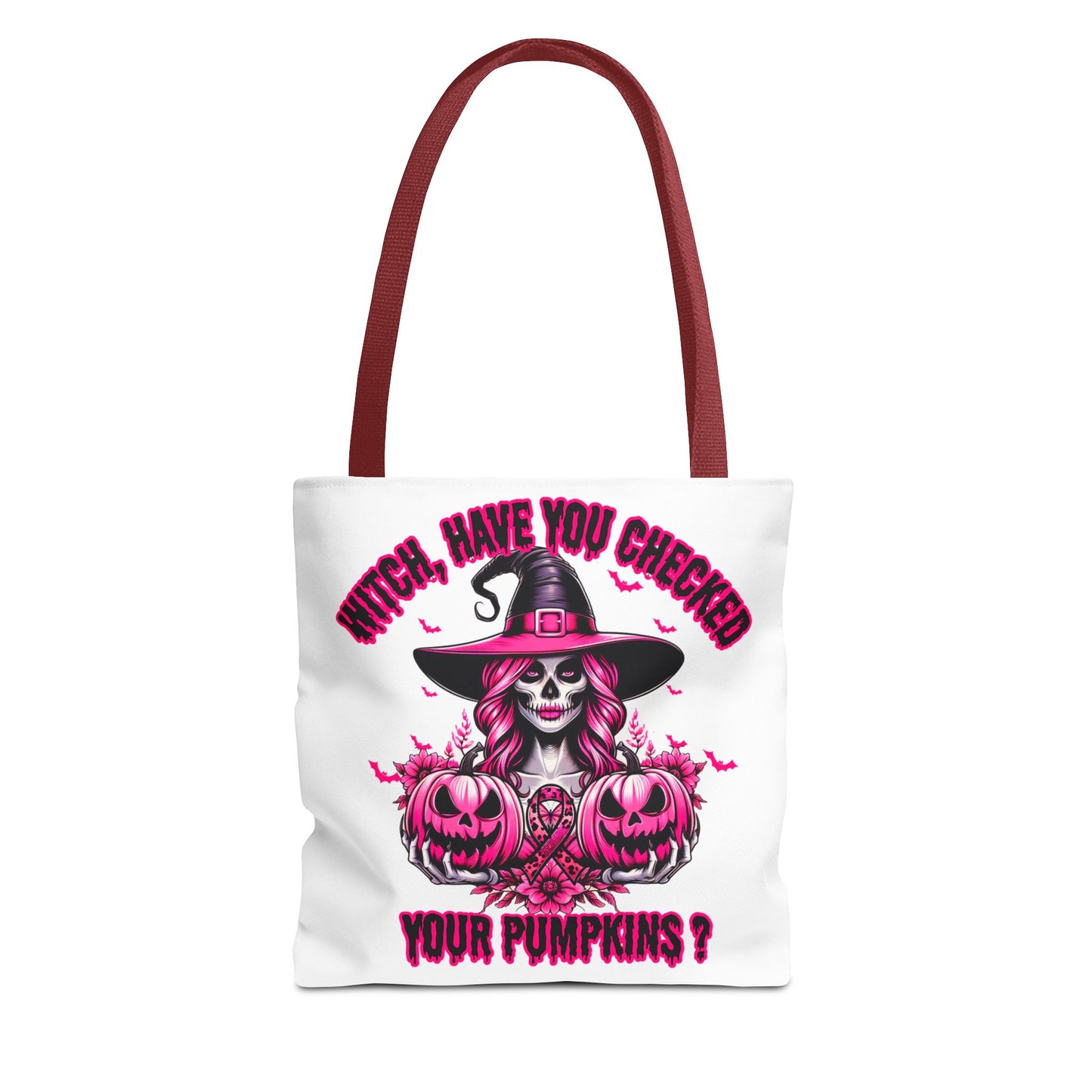Pink Halloween & Witchy Ribbon | Double-sided Tote Bag
