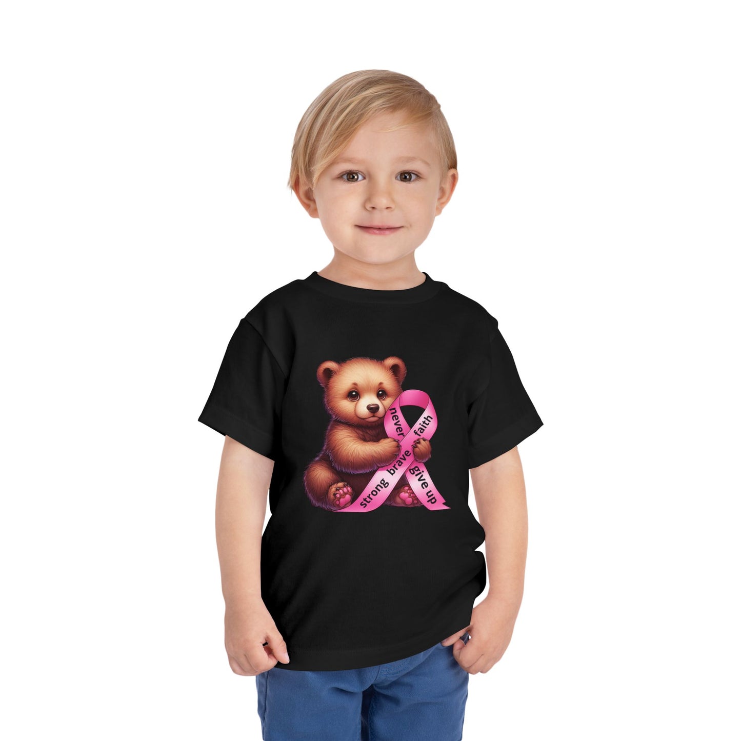Brave Little Fighter - Pink Ribbon Kids T-Shirt