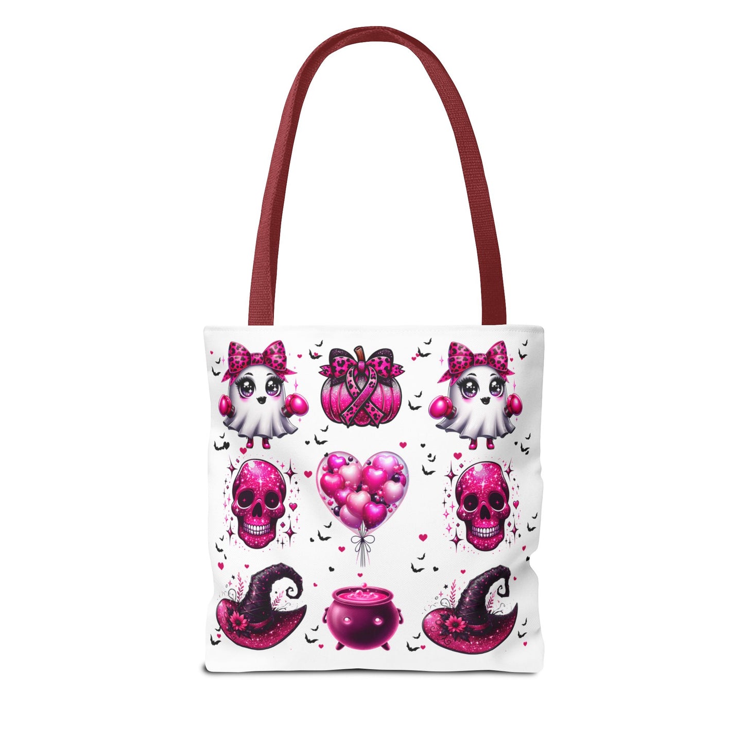 Pink Halloween & Witchy Ribbon | Double-sided Tote Bag