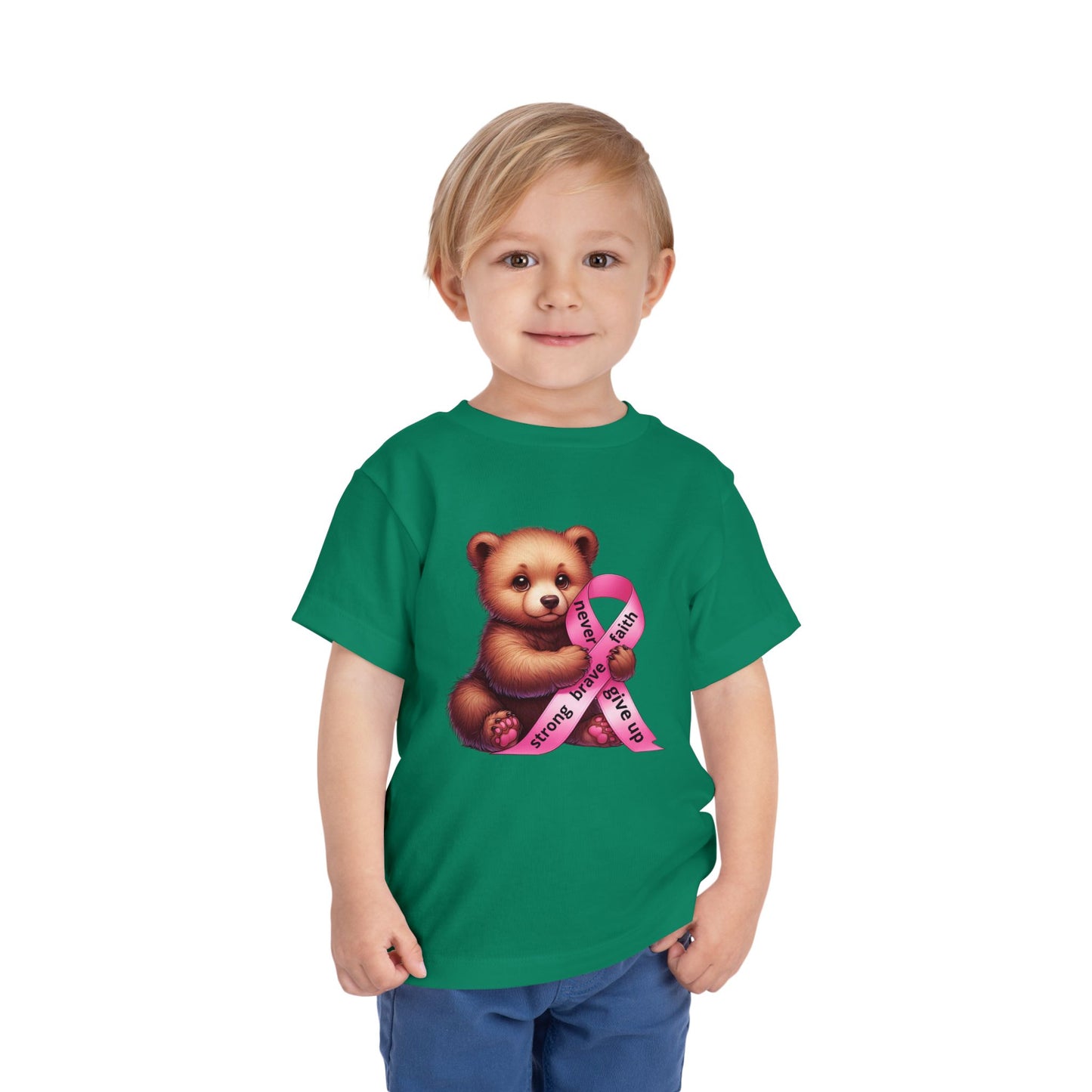 Brave Little Fighter - Pink Ribbon Kids T-Shirt