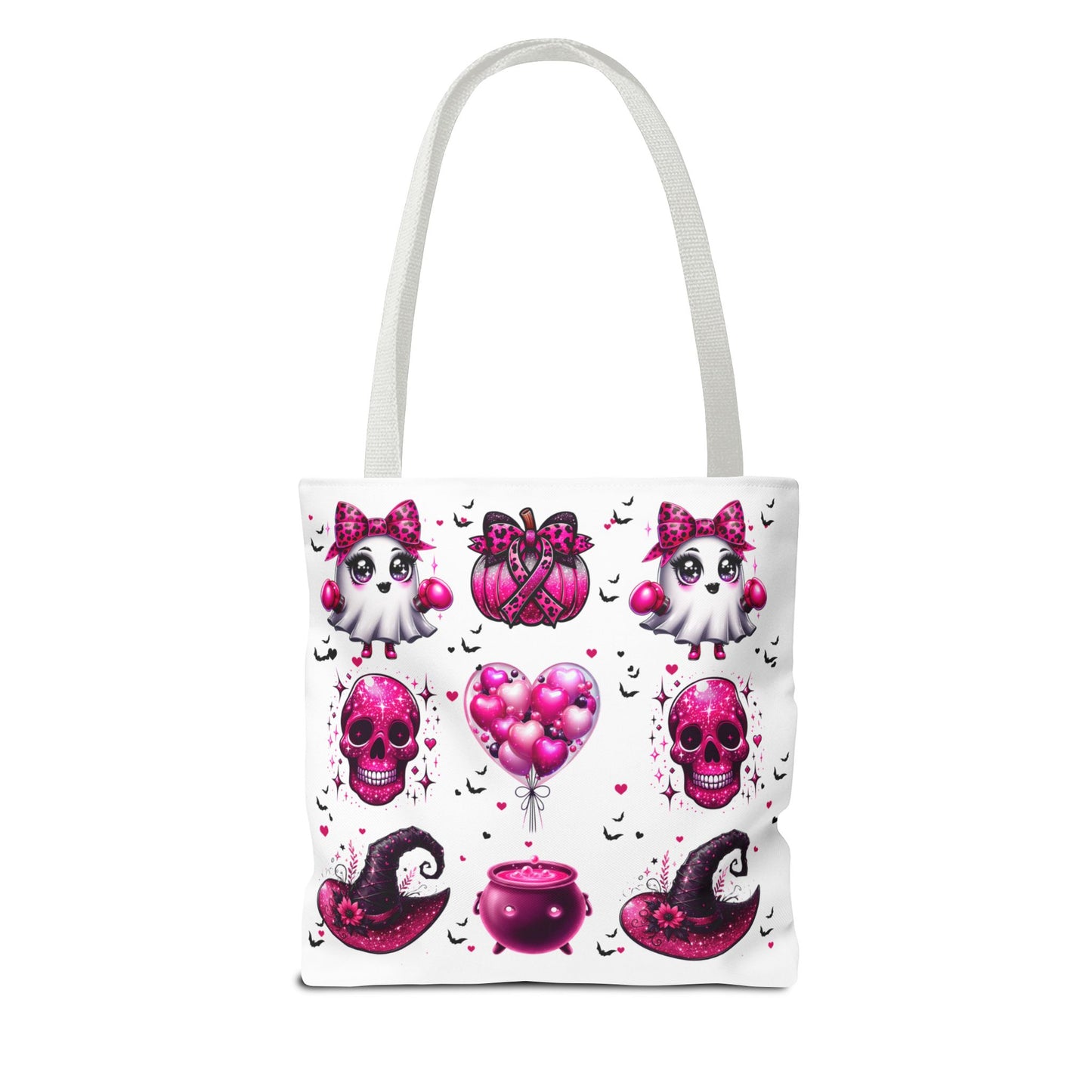 Pink Halloween & Witchy Ribbon | Double-sided Tote Bag