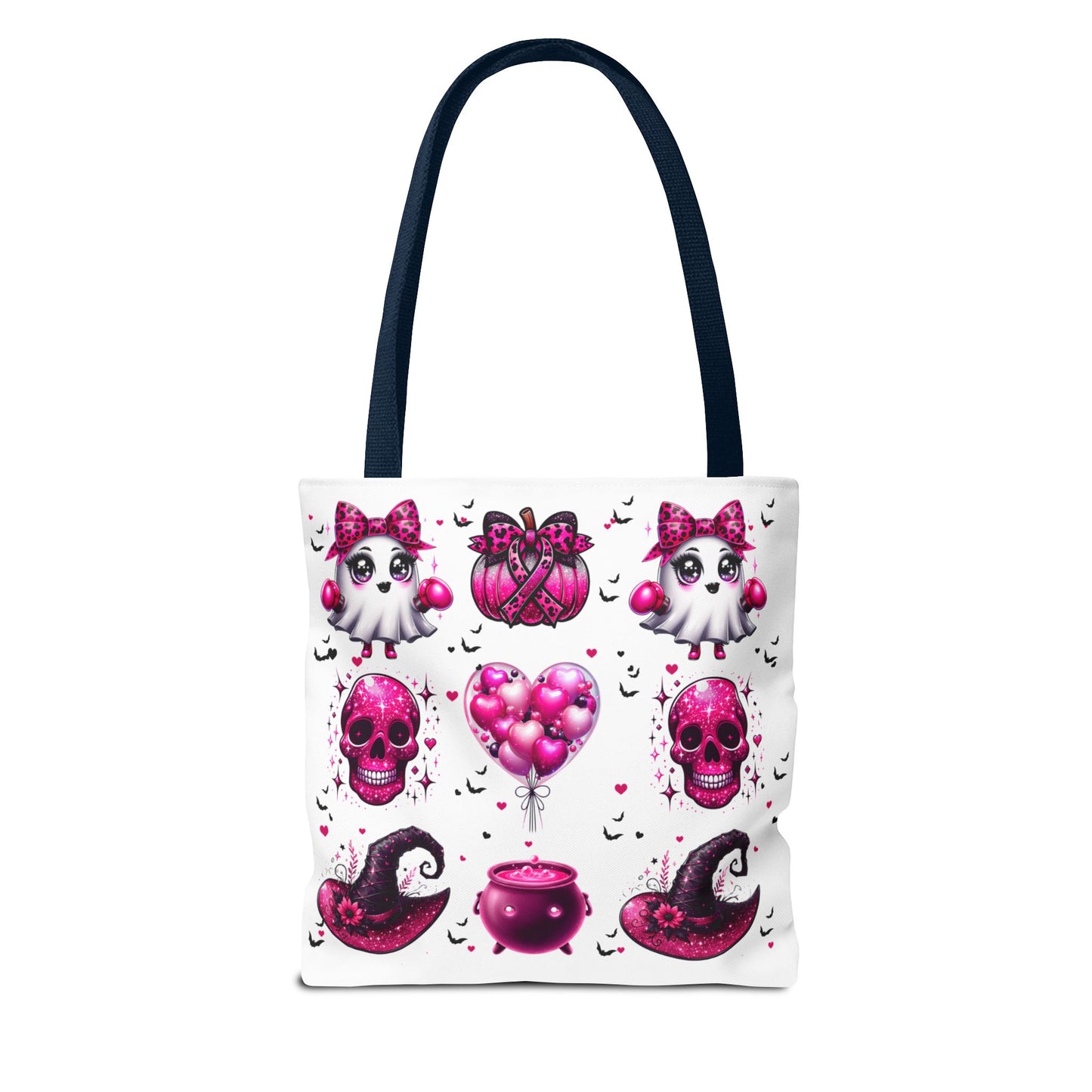 Pink Halloween & Witchy Ribbon | Double-sided Tote Bag