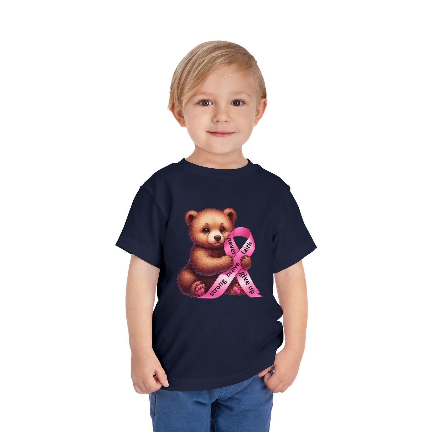 Brave Little Fighter - Pink Ribbon Kids T-Shirt