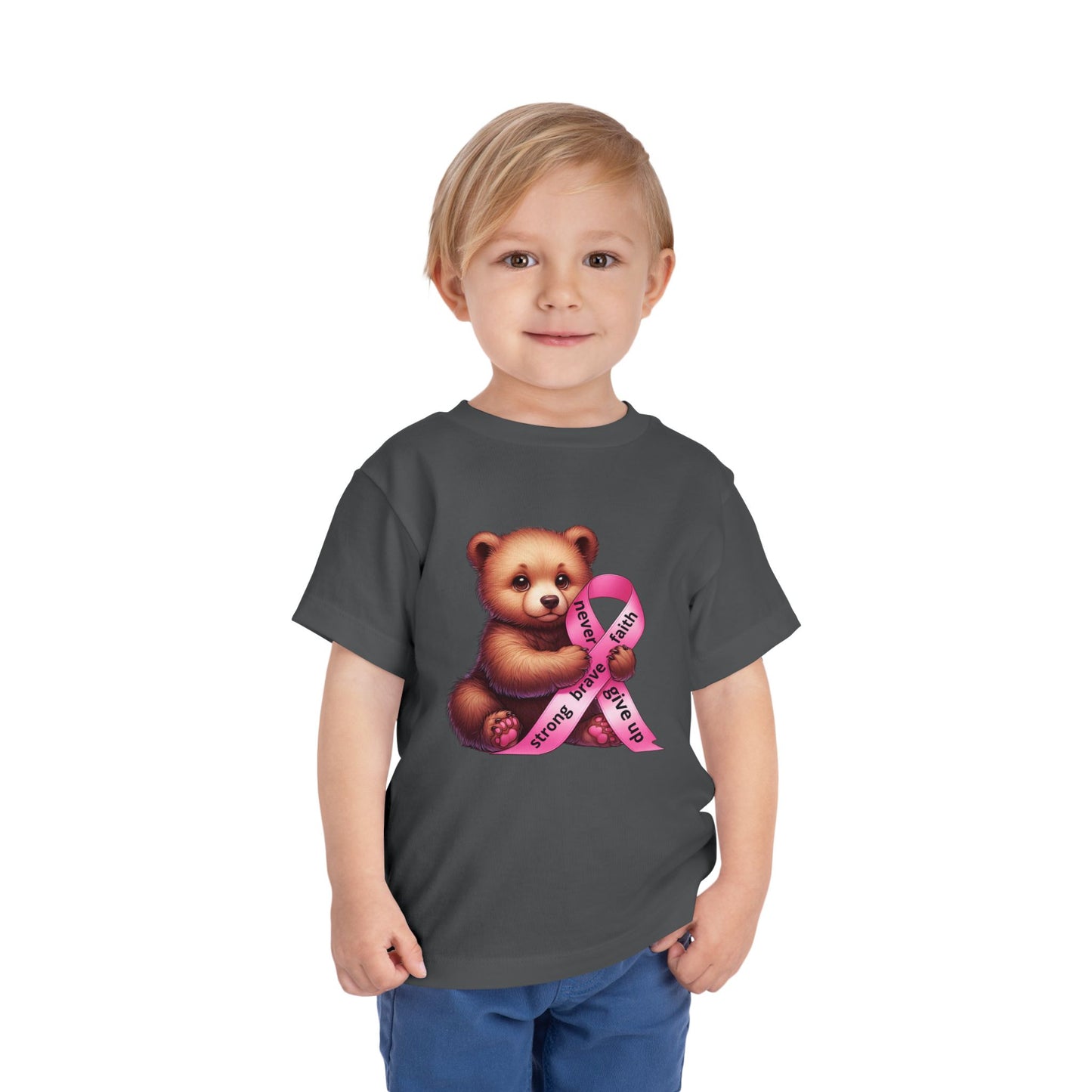 Brave Little Fighter - Pink Ribbon Kids T-Shirt