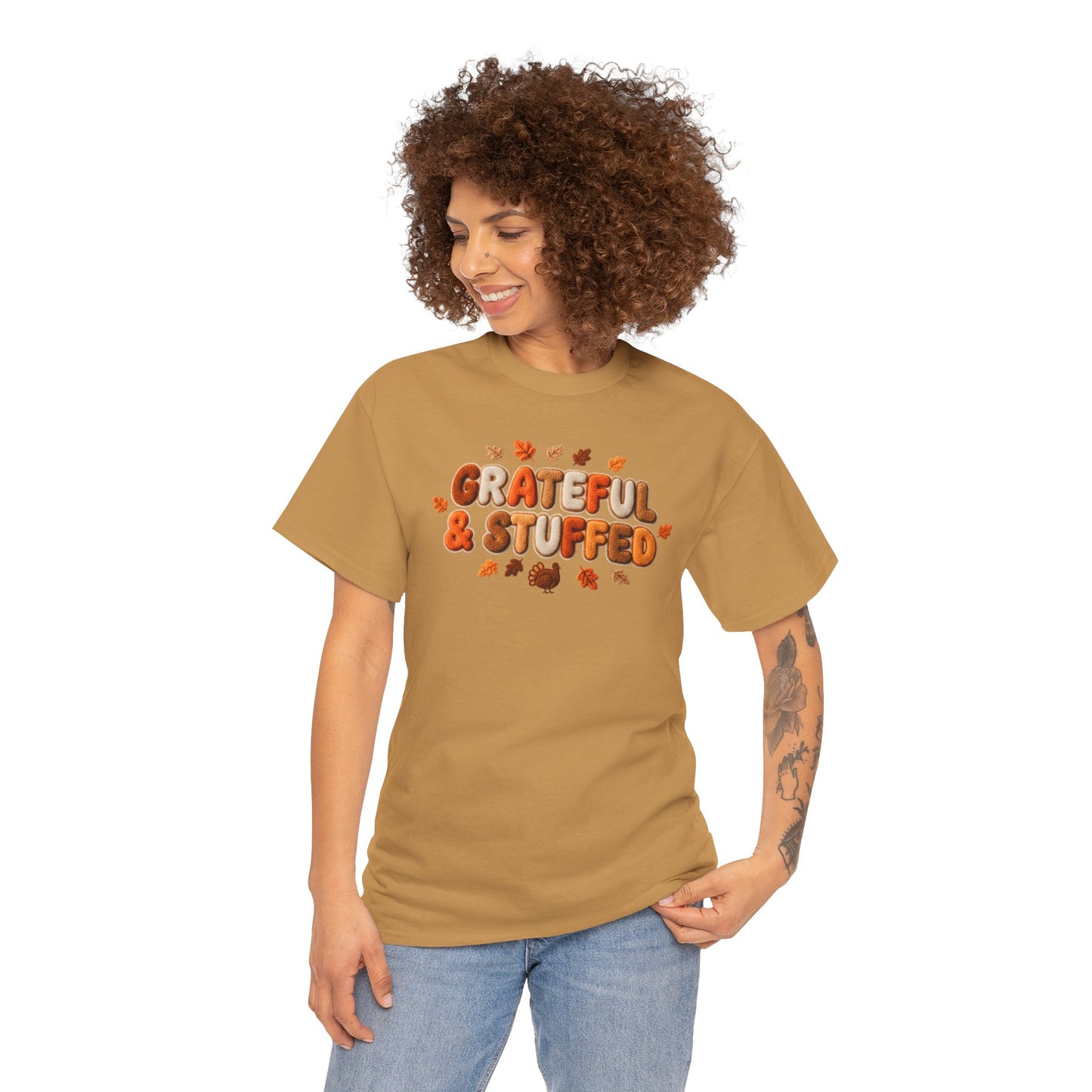 Grateful & Stuffed T-Shirt – Funny Thanksgiving Unisex Tee