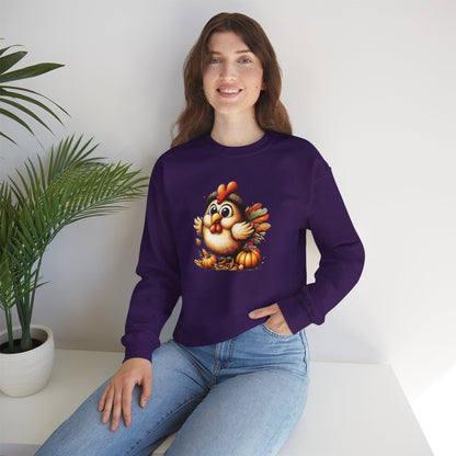 Cute Turkey Thanksgiving Sweatshirt – Cozy Fall Unisex Crewneck