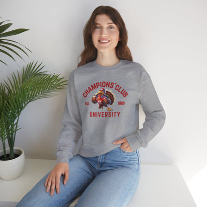 Champions' Club University Sweatshirt – Funny Turkey Football Unisex Crewneck