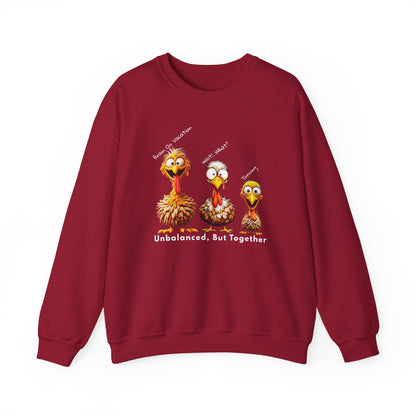 Unbalanced But Together Thanksgiving Sweatshirt – Funny Turkey Family Fall Crewneck