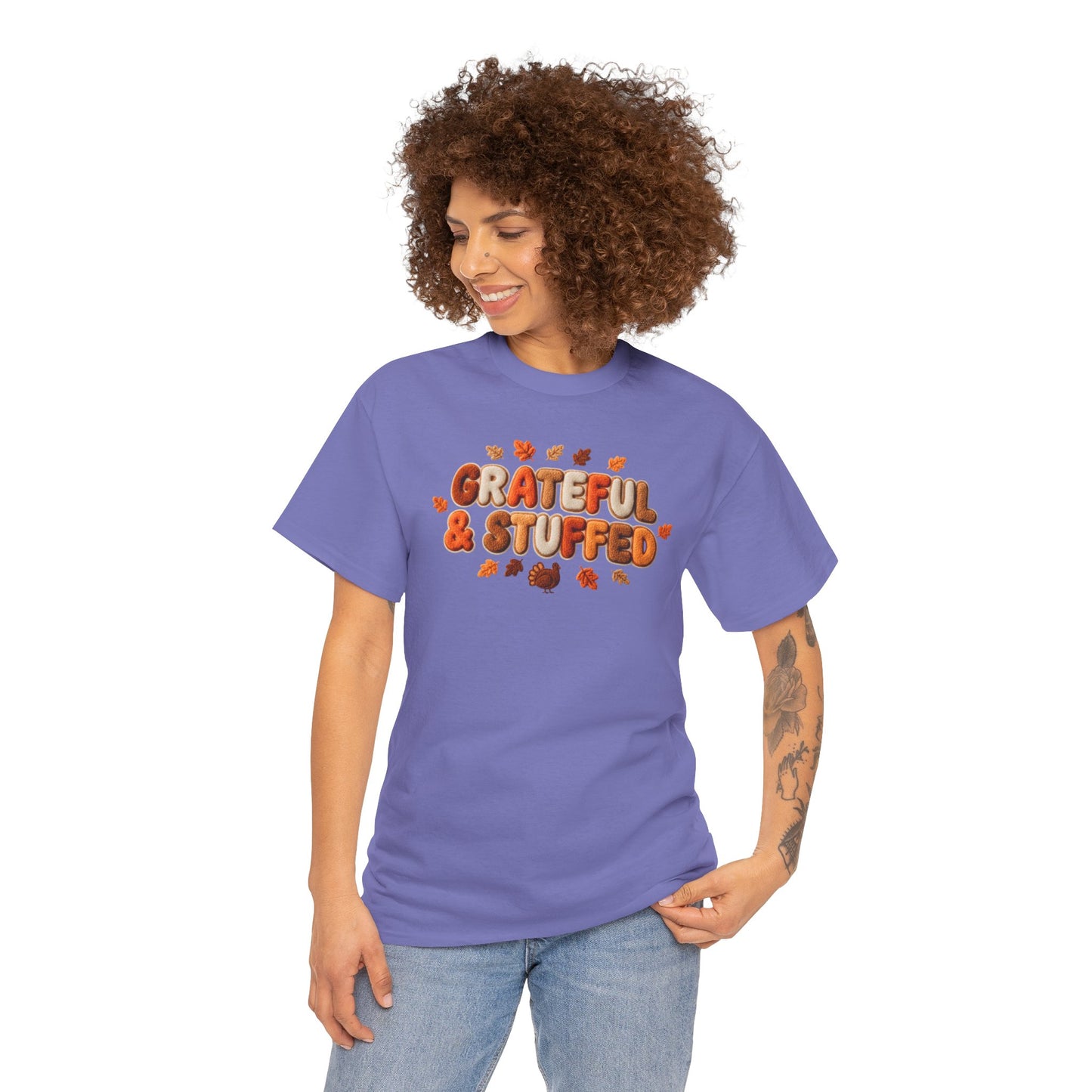 Grateful & Stuffed T-Shirt – Funny Thanksgiving Unisex Tee