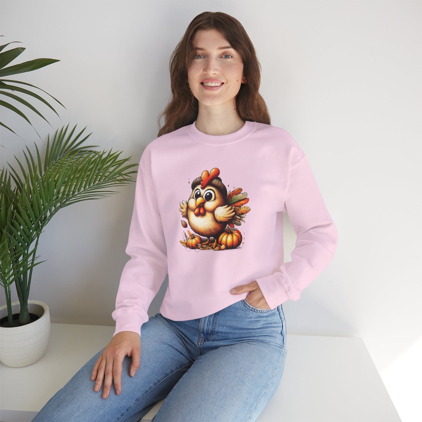 Cute Turkey Thanksgiving Sweatshirt – Cozy Fall Unisex Crewneck