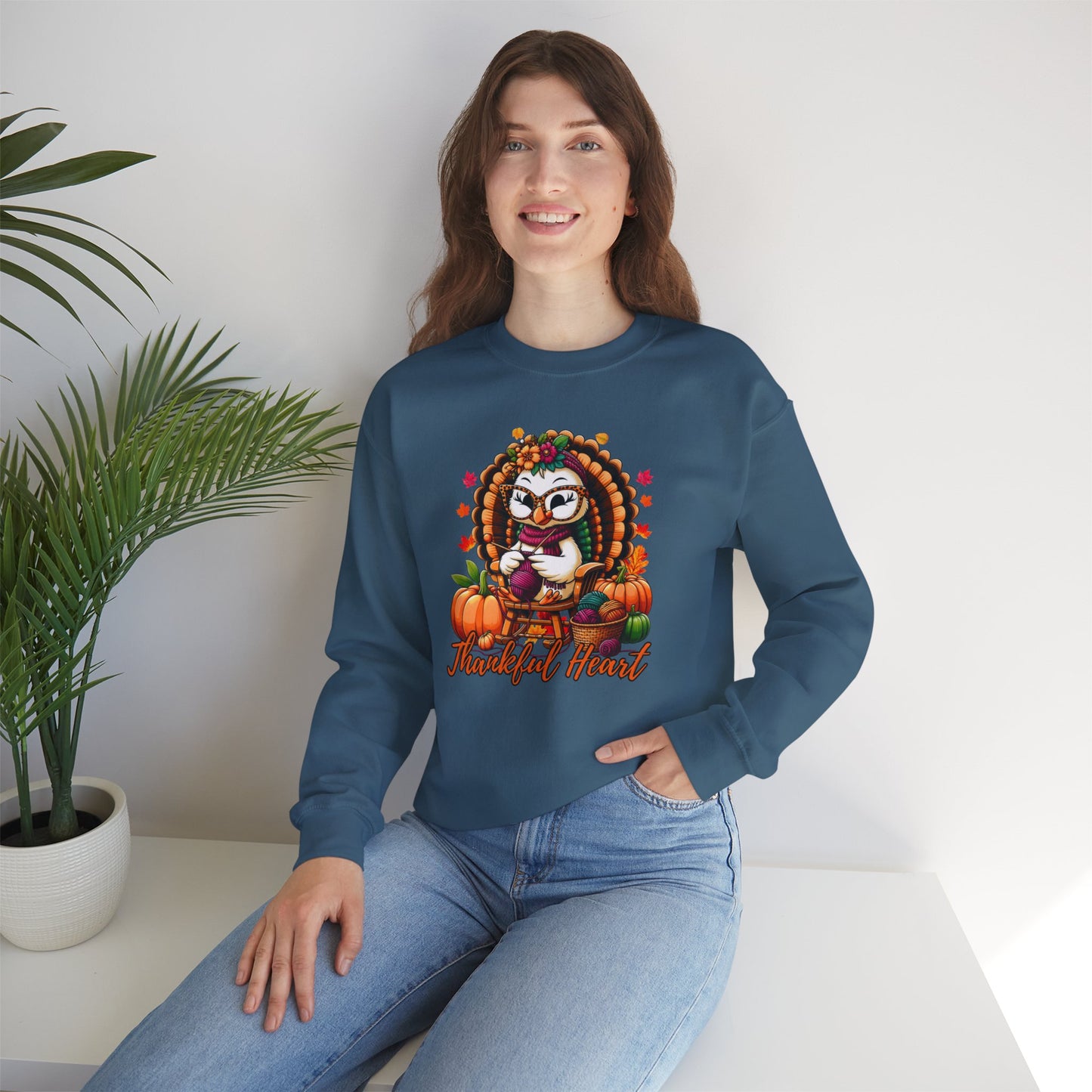 Thankful Heart Crewneck | Cozy Fall & Thanksgiving Unisex Sweatshirt
