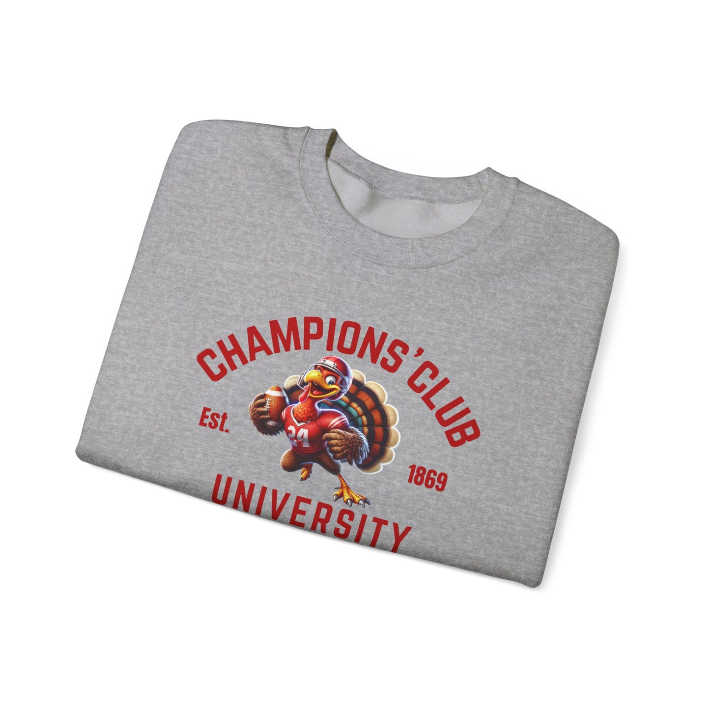Champions' Club University Sweatshirt – Funny Turkey Football Unisex Crewneck