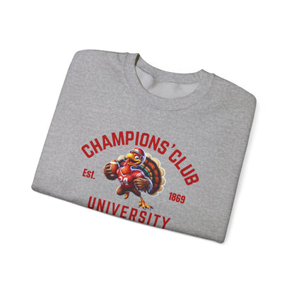Champions' Club University Sweatshirt – Funny Turkey Football Unisex Crewneck