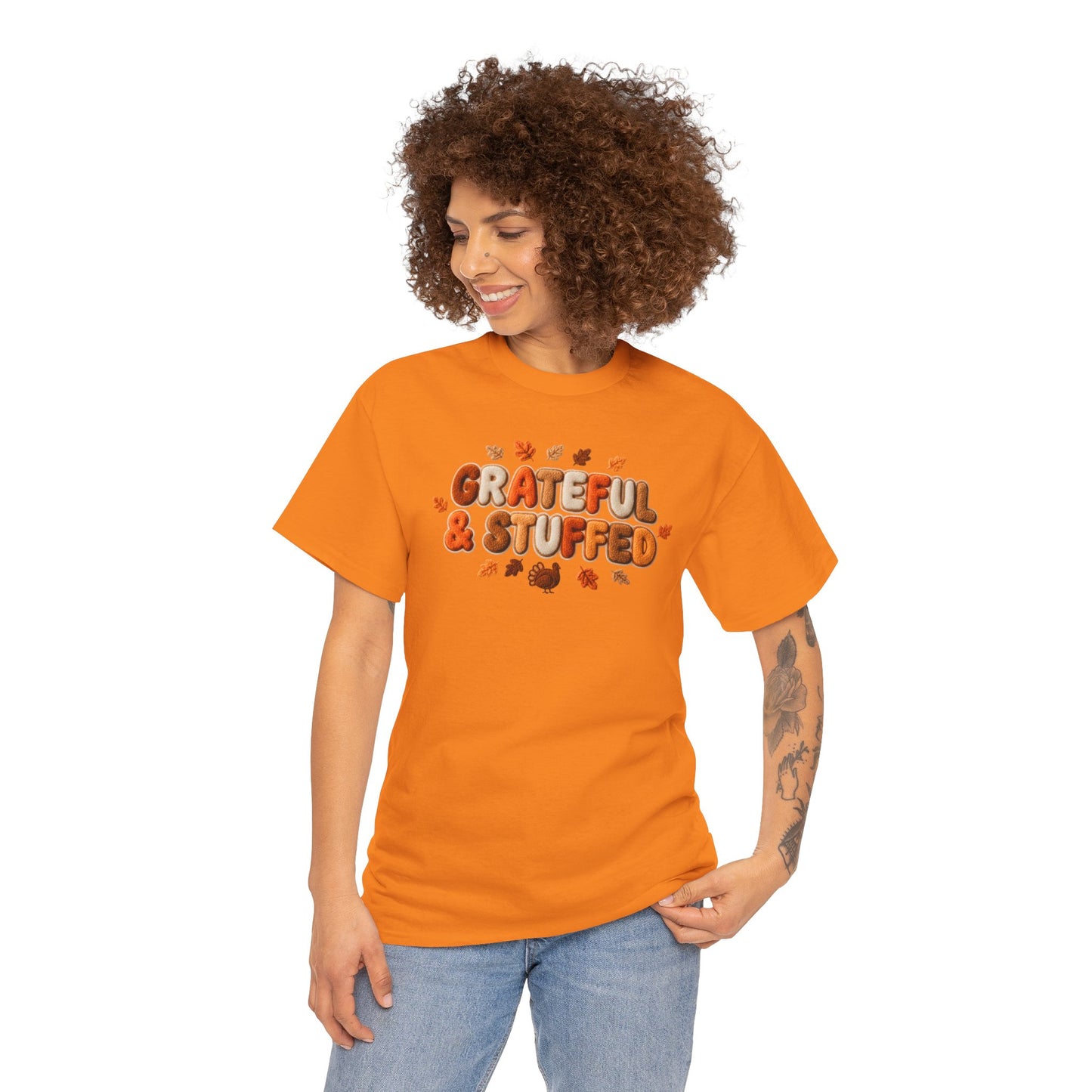 Grateful & Stuffed T-Shirt – Funny Thanksgiving Unisex Tee