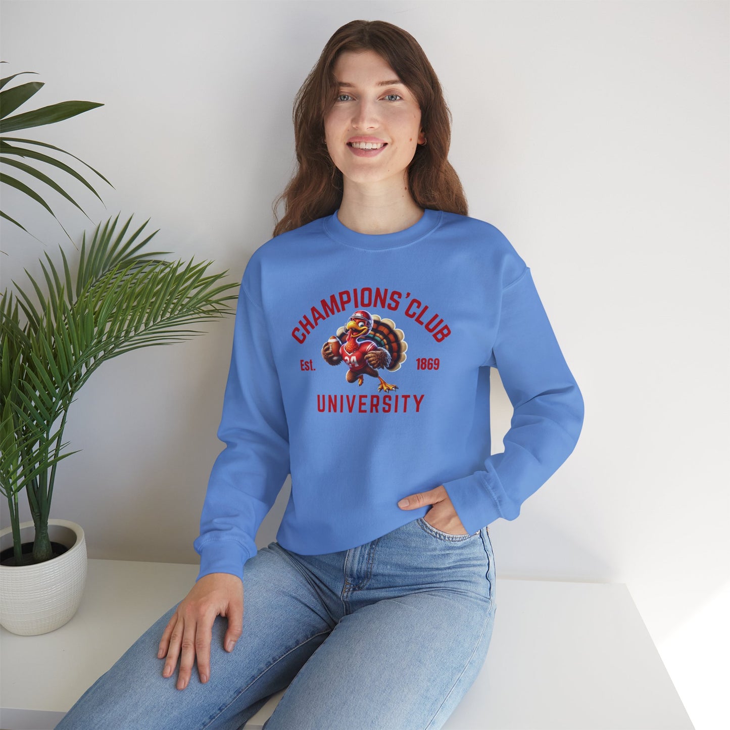 Champions' Club University Sweatshirt – Funny Turkey Football Unisex Crewneck