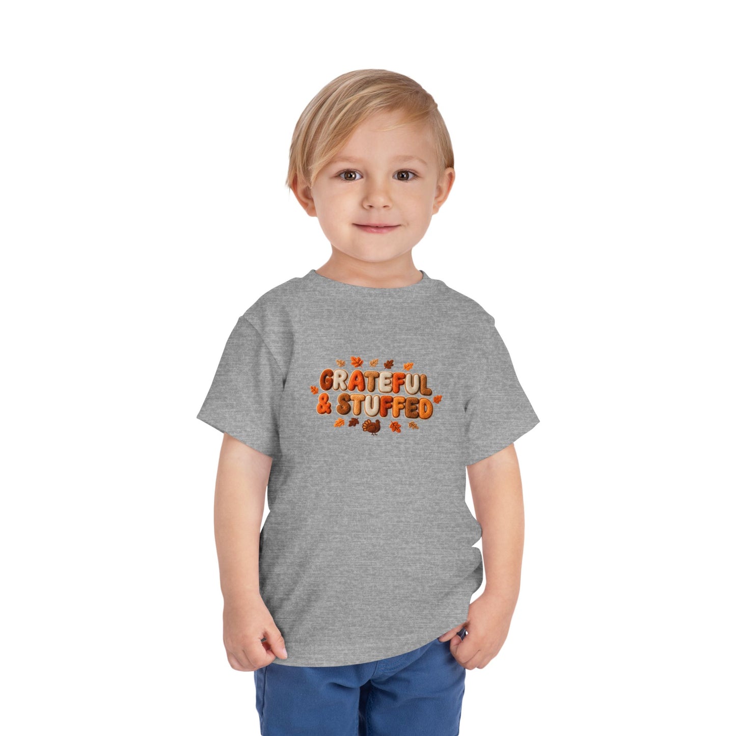 Grateful & Stuffed – Toddler Thanksgiving T-Shirt