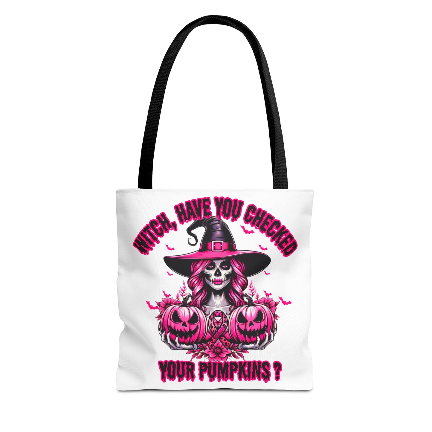 Pink Halloween & Witchy Ribbon | Double-sided Tote Bag