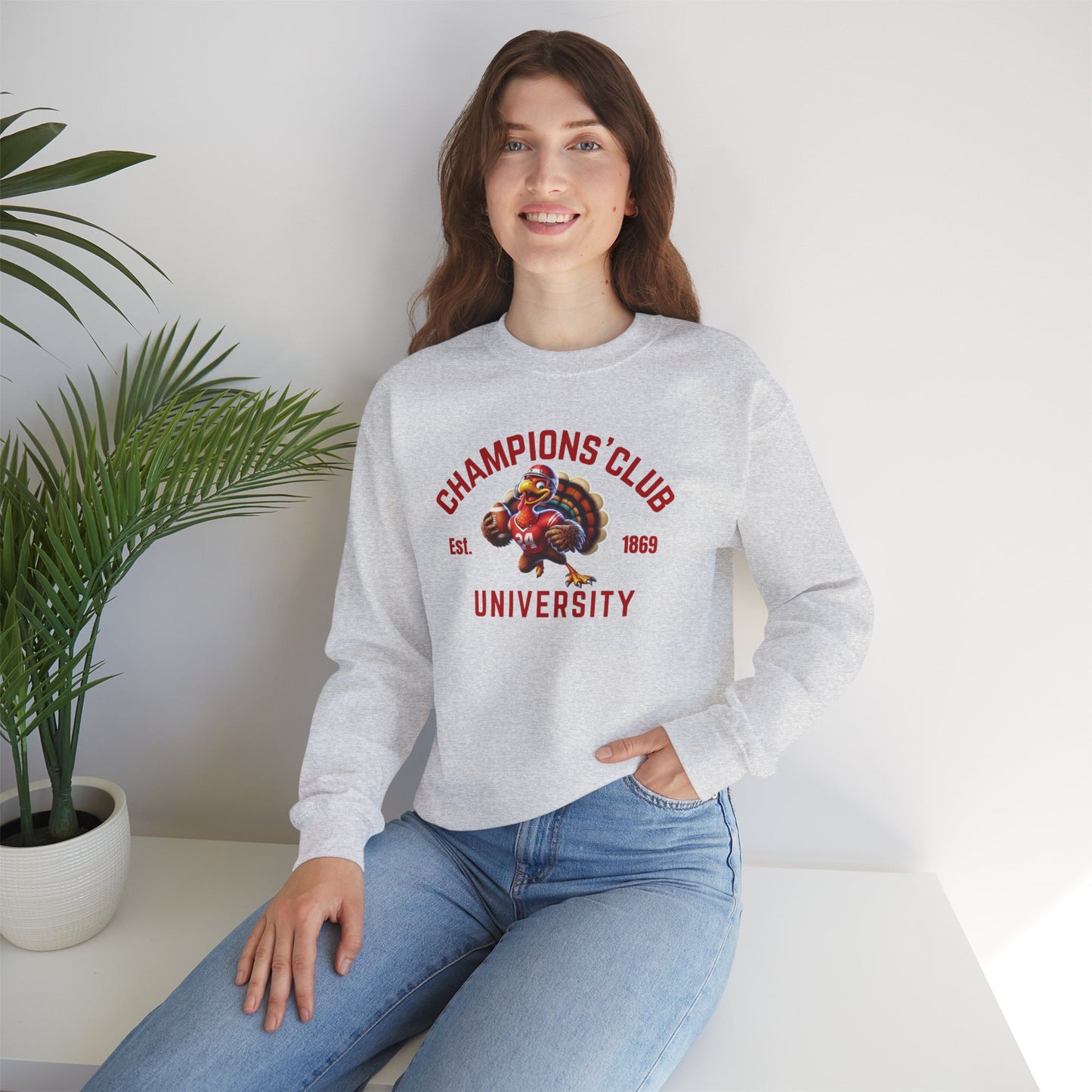 Champions' Club University Sweatshirt – Funny Turkey Football Unisex Crewneck