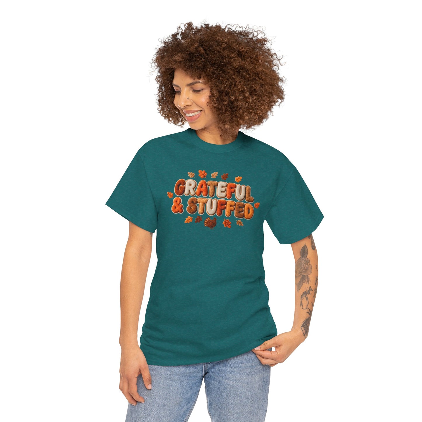 Grateful & Stuffed T-Shirt – Funny Thanksgiving Unisex Tee