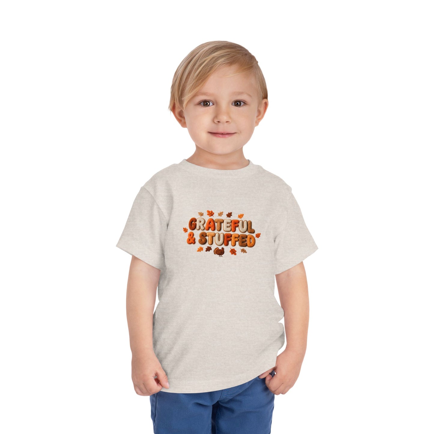 Grateful & Stuffed – Toddler Thanksgiving T-Shirt