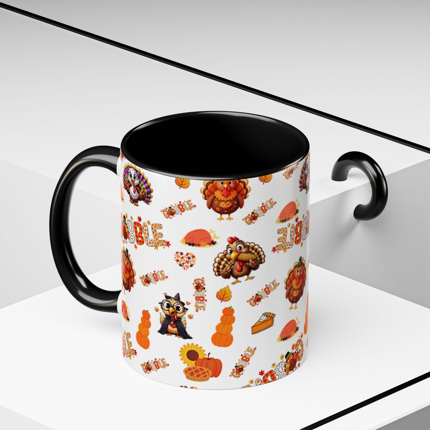 Thanksgiving Ceramic Mug ( 11 oz ) – Gobble Turkey Fall Coffee Cup | Hope & Agoua™