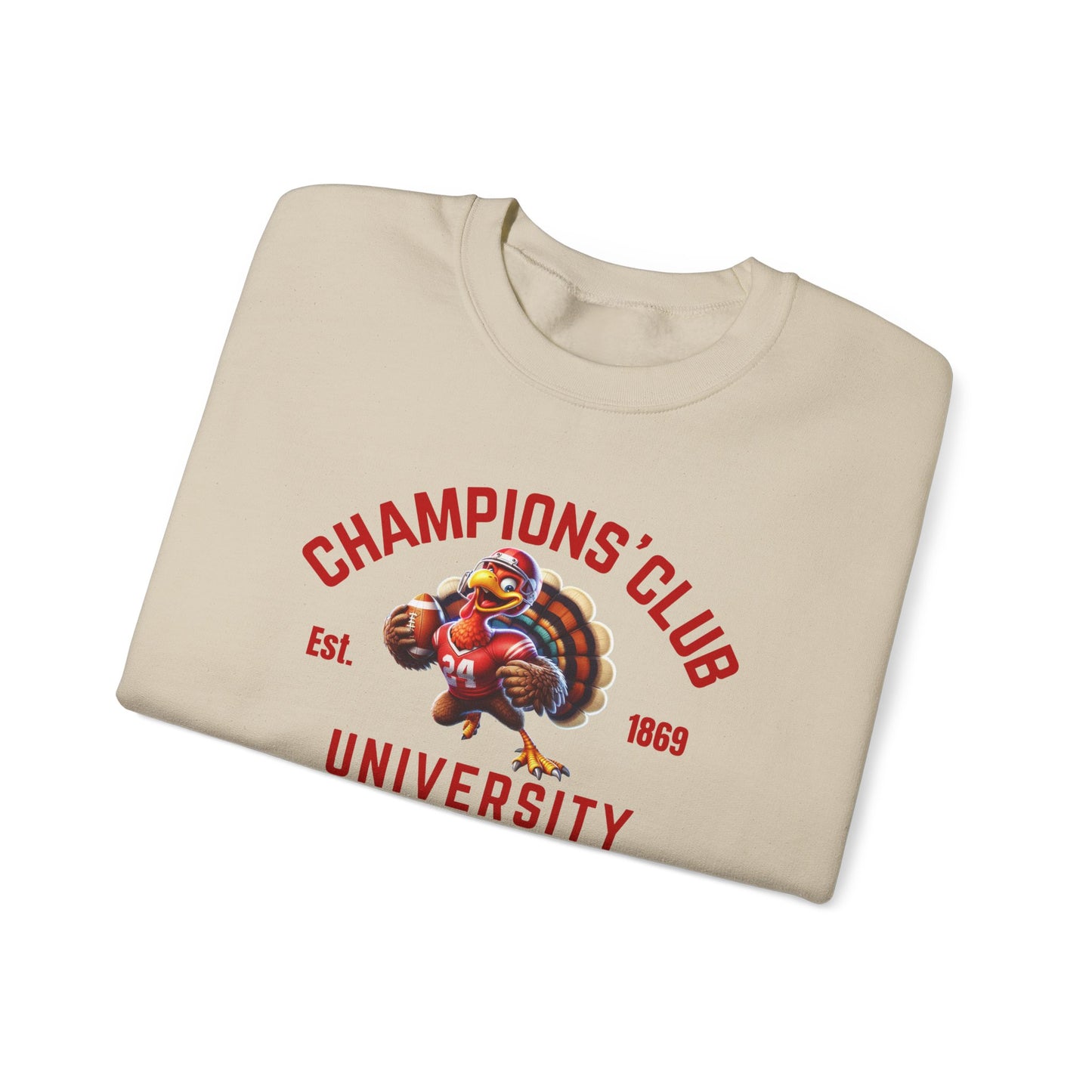 Champions' Club University Sweatshirt – Funny Turkey Football Unisex Crewneck