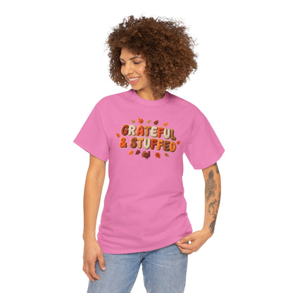 Grateful & Stuffed T-Shirt – Funny Thanksgiving Unisex Tee