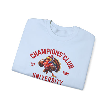 Champions' Club University Sweatshirt – Funny Turkey Football Unisex Crewneck