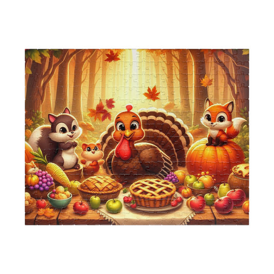 Thanksgiving Themed Puzzle ( 252 pcs ) – Cozy Fall Turkey Feast Design | Family Game Night by Hope & Agoua