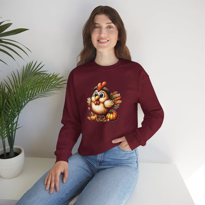 Cute Turkey Thanksgiving Sweatshirt – Cozy Fall Unisex Crewneck
