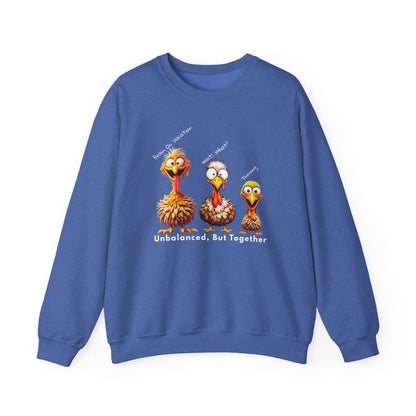 Unbalanced But Together Thanksgiving Sweatshirt – Funny Turkey Family Fall Crewneck
