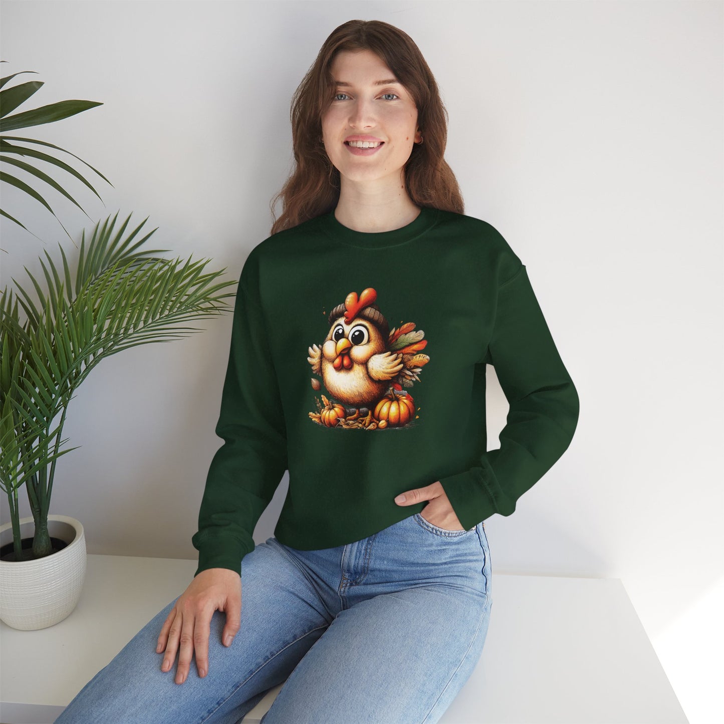Cute Turkey Thanksgiving Sweatshirt – Cozy Fall Unisex Crewneck