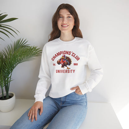 Champions' Club University Sweatshirt – Funny Turkey Football Unisex Crewneck