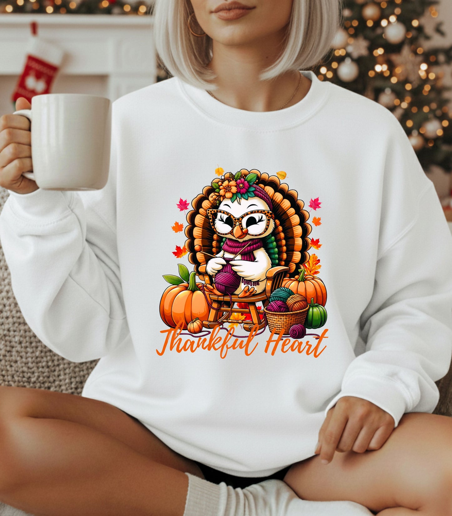 Thankful Heart Crewneck | Cozy Fall & Thanksgiving Unisex Sweatshirt