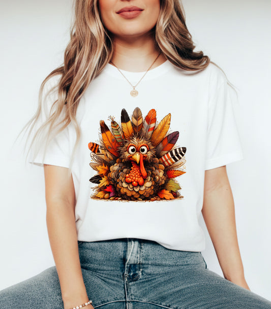 Funny Turkey T-Shirt – Cute Thanksgiving Unisex Tee