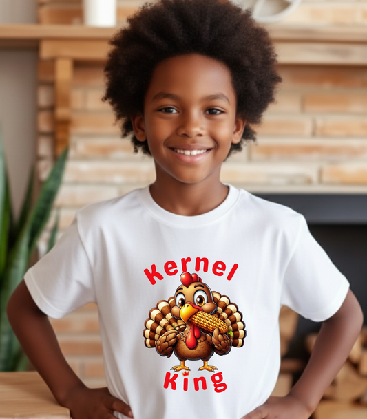 Kernel King – Boys Thanksgiving Cotton T-Shirt