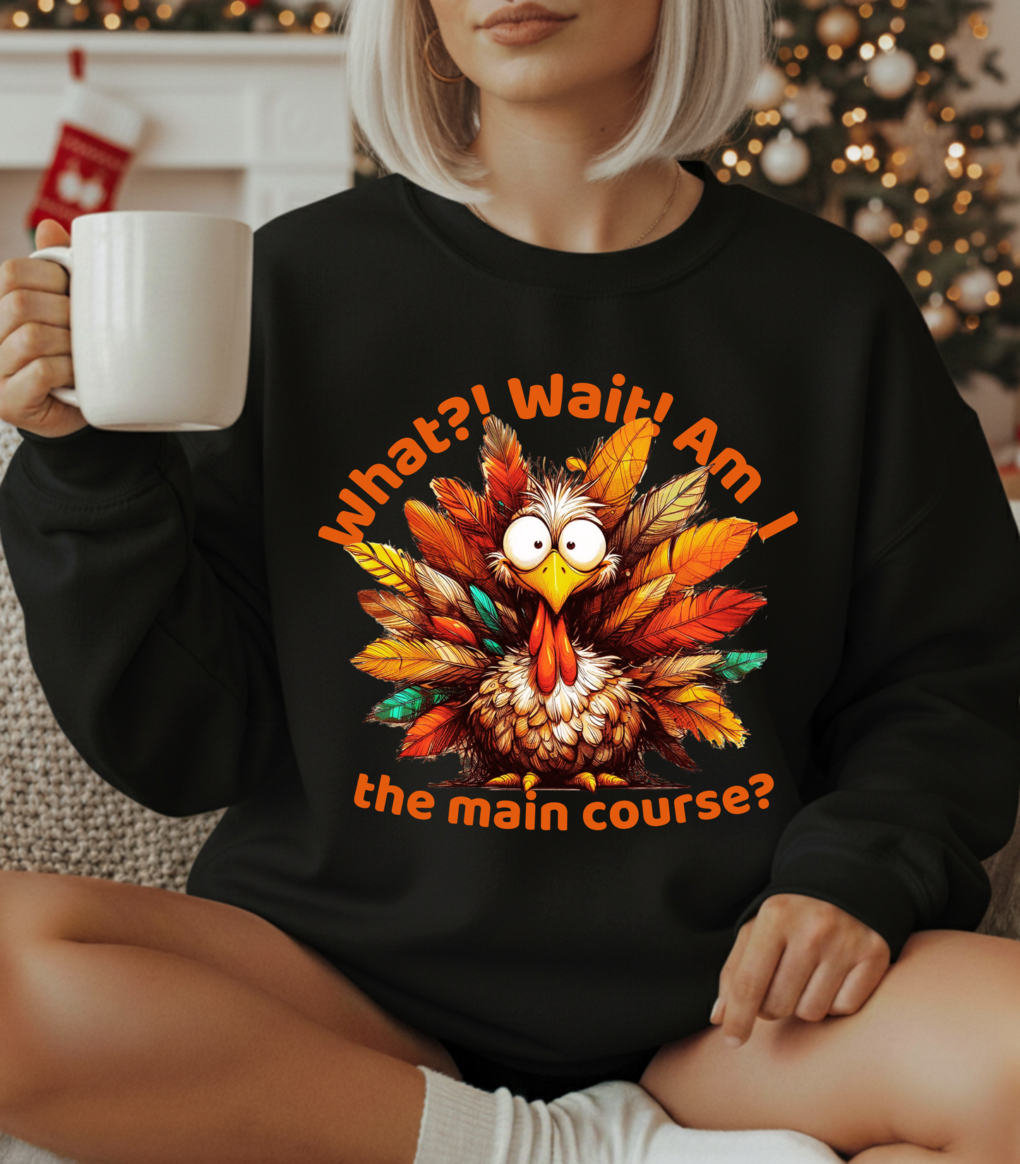 What?! Wait! Am I the Main Course? – Funny Turkey Thanksgiving Unisex Sweatshirt